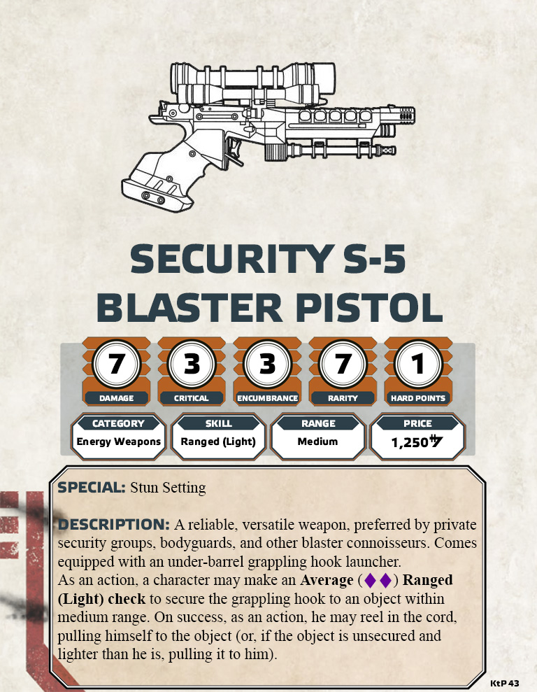 security s5 blaster pistol